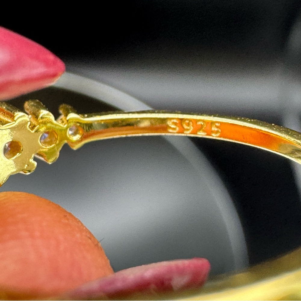 Gold/s925 Oval Gradient Ring