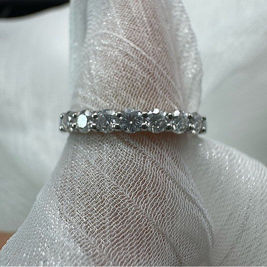 0.7 CT Moissanite Diamond Freesize Half Eternity s925