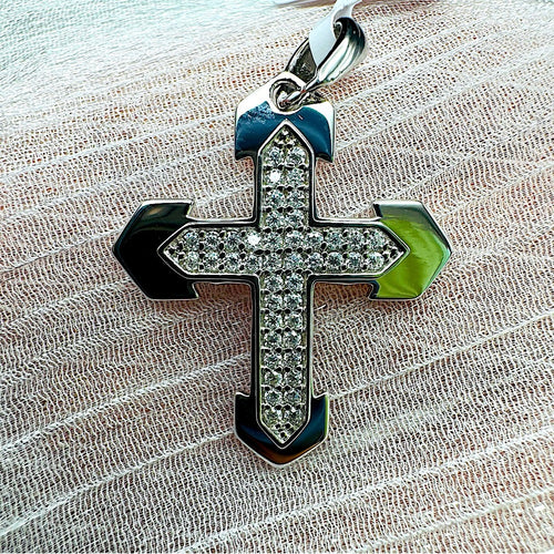 0.55 CT Moissanite Pavé Pointed Cross Pendant