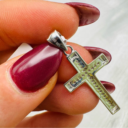 0.16 CT Moissanite Diamond Pavé Cross Pendant