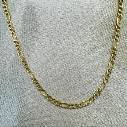 10KT Solid Gold Diamond Cut Figaro
