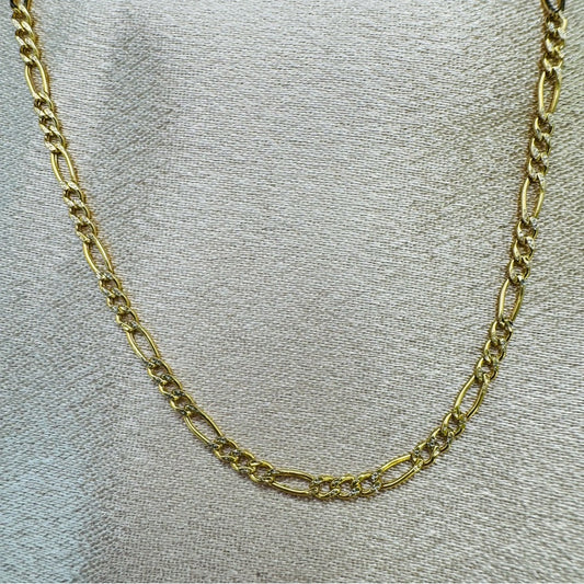 10KT Solid Gold Diamond Cut Figaro