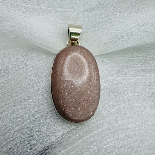 S925 Peach Moonstone Pendant