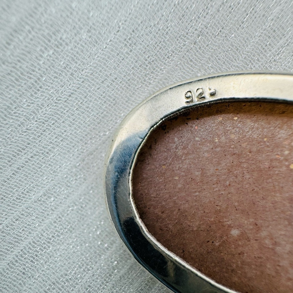 S925 Peach Moonstone Pendant