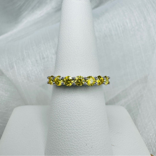 .5 CT Moissanite Yellow Diamond Half Eternity