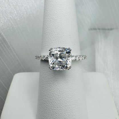 4.20 CT Moissanite Diamond Cushion Cut & Pavé
