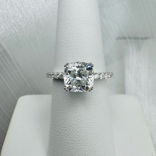4.20 CT Moissanite Cushion Cut & Pavé