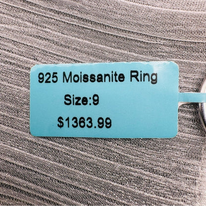4.32 CT Moissanite Diamond Solitare w Pavé Band & Halo