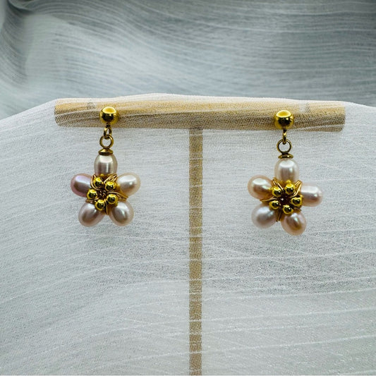 Freshwater Pearl Flower Dangles