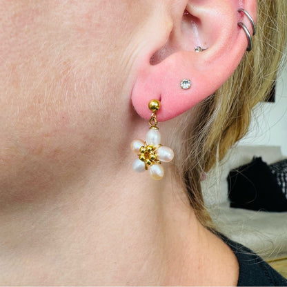 Freshwater Pearl Flower Dangles
