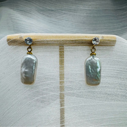 Freshwater Baroque Pearl Dangle Studs
