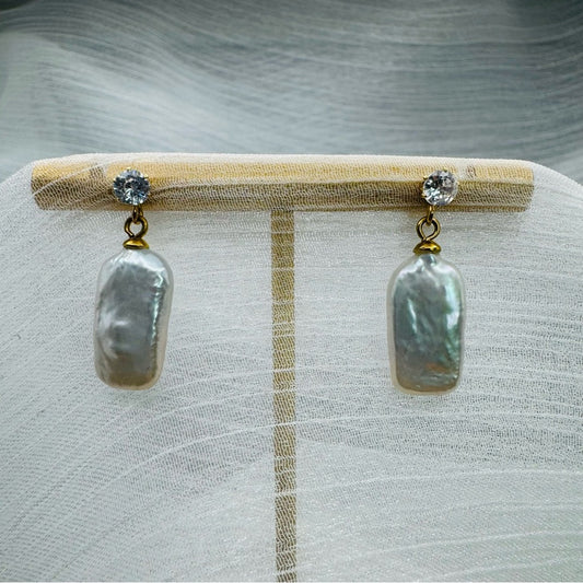 Freshwater Baroque Pearl Dangle Studs