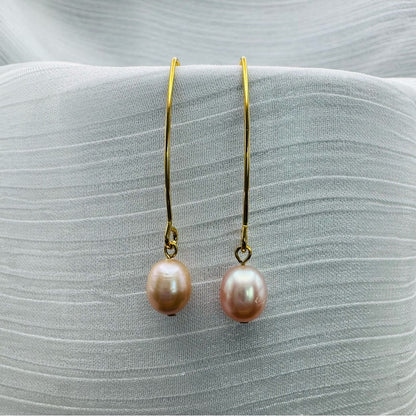 Pink Freshwater Pearl Hooks