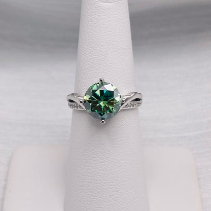 3.0 CT Alexandrite Moissanite Diamond Ring