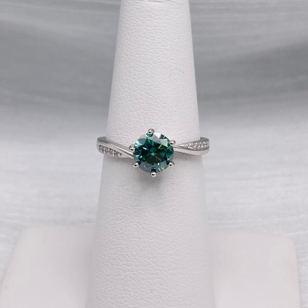1.0 CT Alexandrite Moissanite Diamond Ring