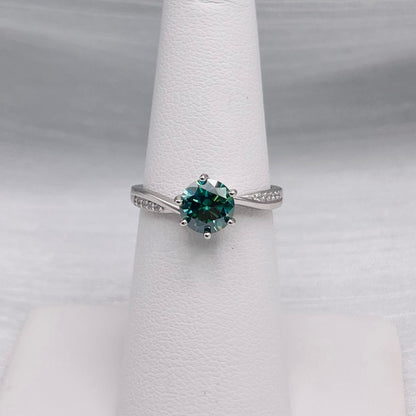 1.0 CT Alexandrite Moissanite Diamond Ring