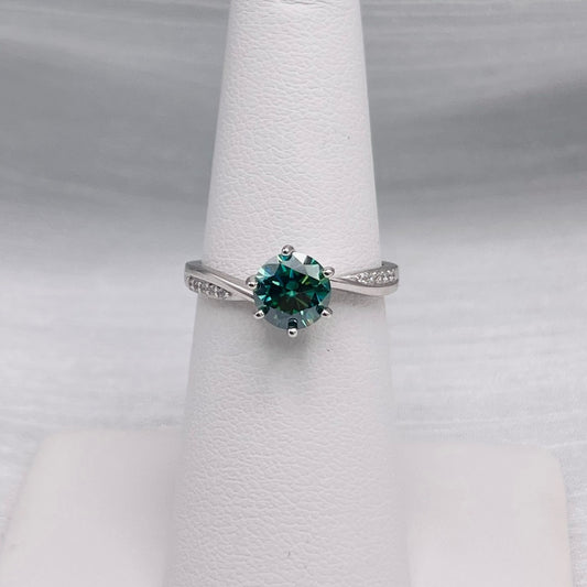 1.0 CT Alexandrite Moissanite Diamond Ring