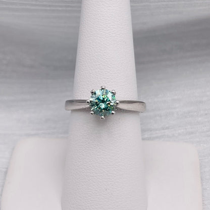 1.0 CT Alexandrite Moissanite Diamond Ring