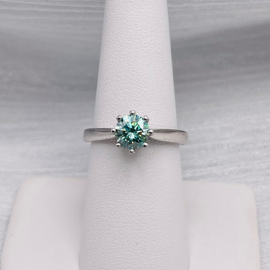 1.0 CT Alexandrite Moissanite Diamond Ring