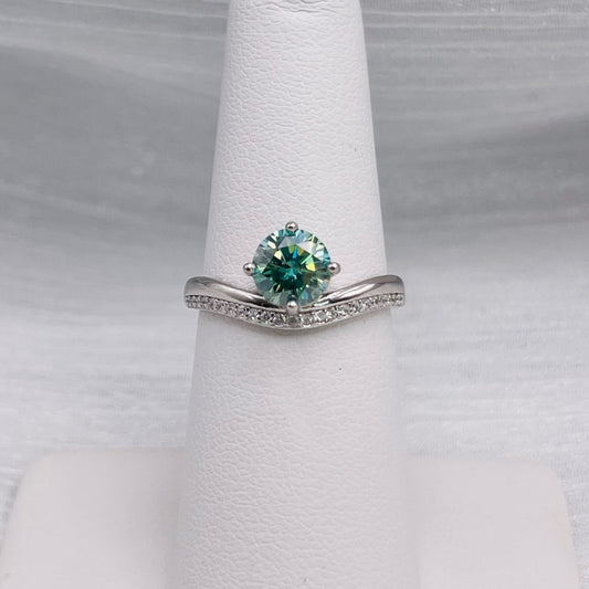1.0 CT Alexandrite Moissanite Diamond Ring
