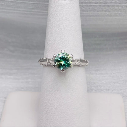 1.0 CT Alexandrite Moissanite Diamond Ring