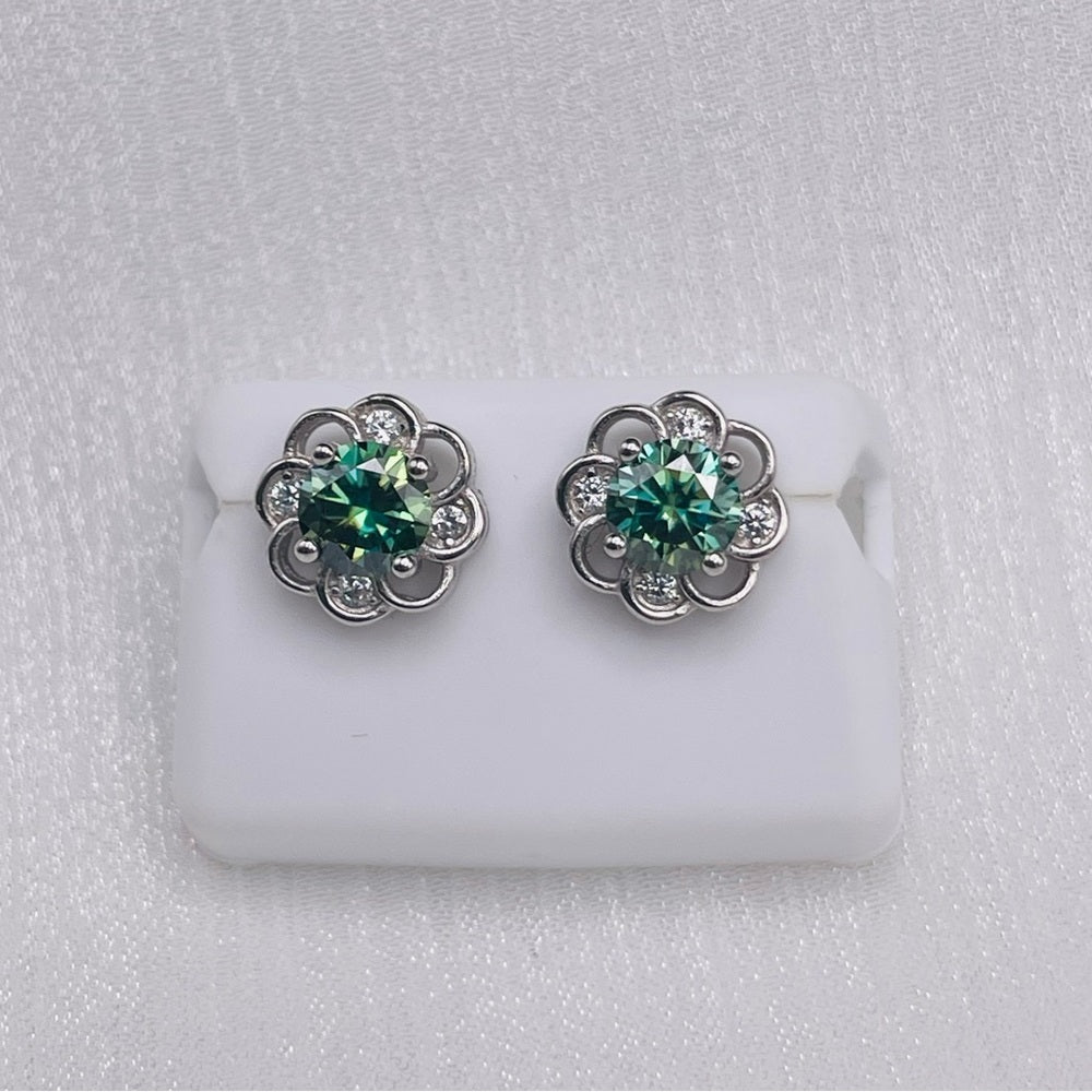 1.0CT*2 Alexandrite Moissanite Diamond Earrings