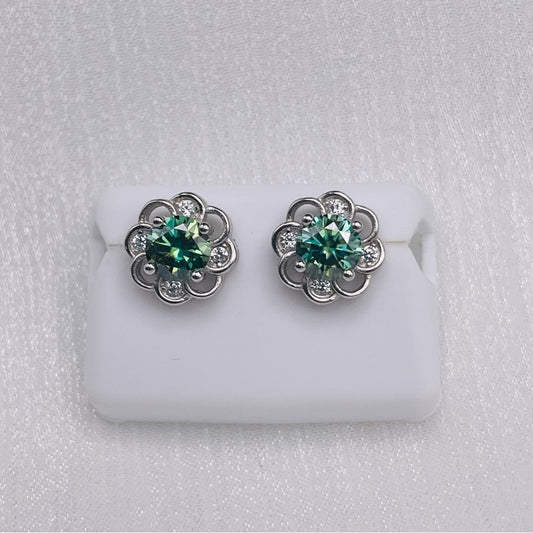 1.0CT*2 Alexandrite Moissanite Diamond Earrings