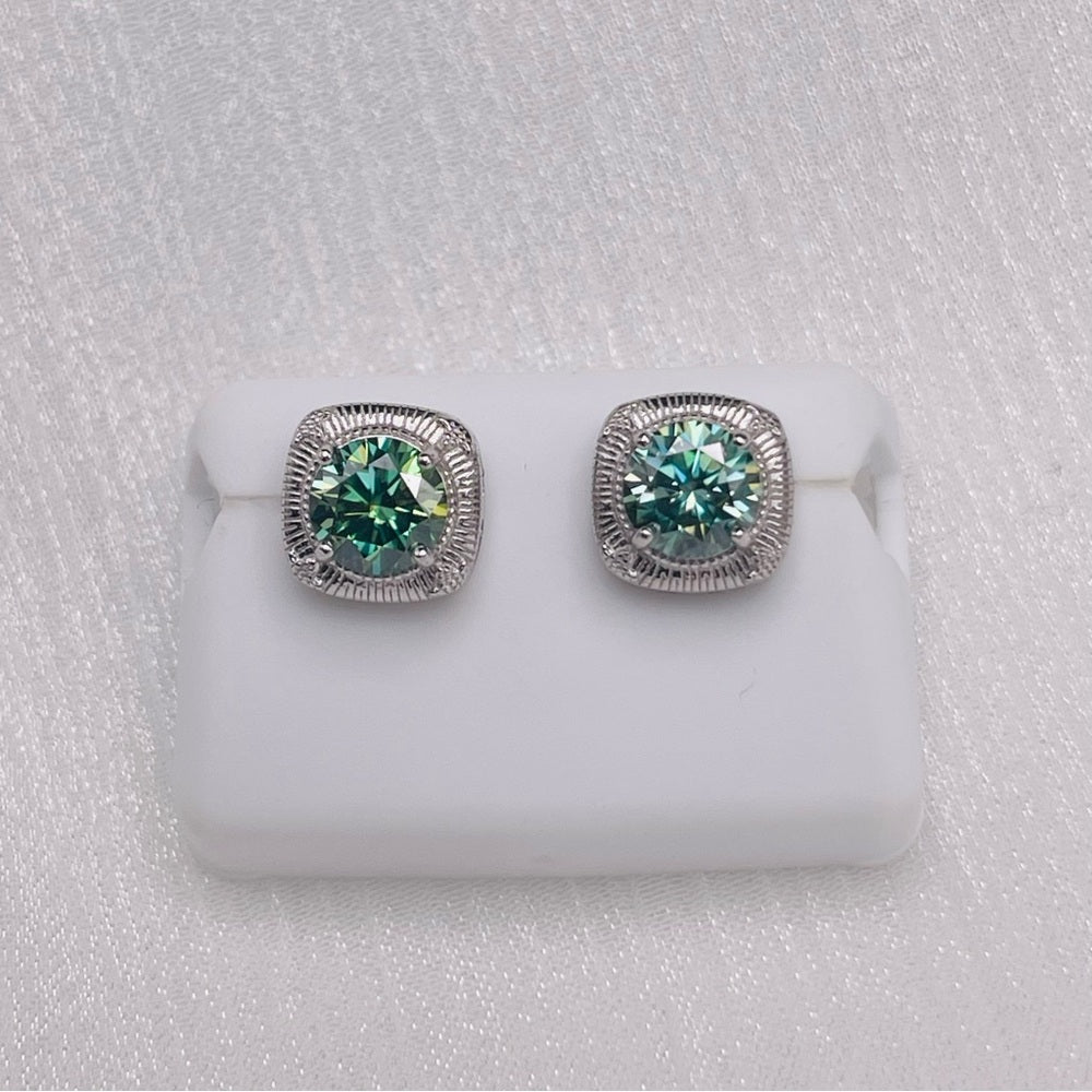 1.0CT*2 Alexandrite Moissanite Diamond Earrings