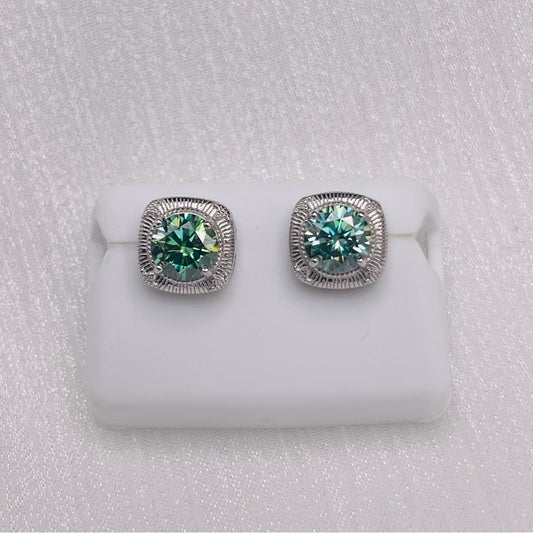 1.0CT*2 Alexandrite Moissanite Diamond Earrings