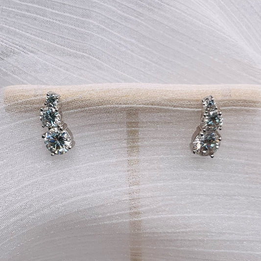 1.0 CT x 2 Moissanite Diamond Earrings