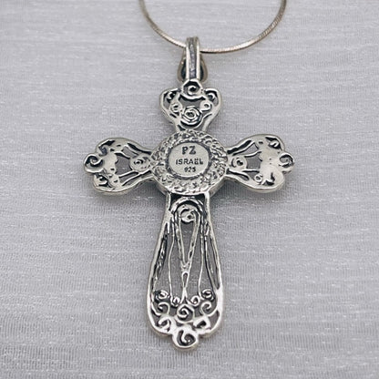 S925 Kyanite Handmade Cross Necklace