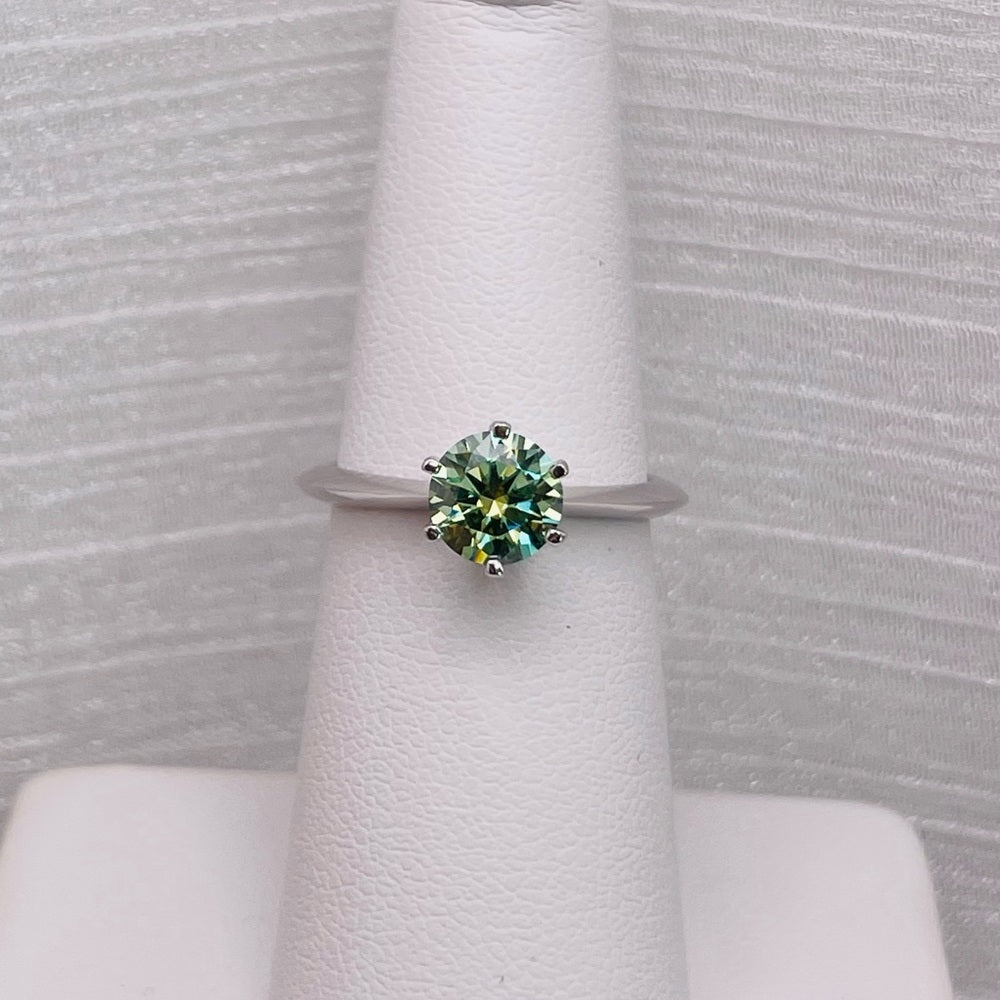 1.0 CT Alexandrite Moissanite Diamond Ring