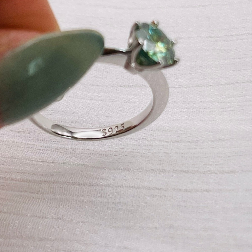 1.0 CT Alexandrite Moissanite Diamond Ring