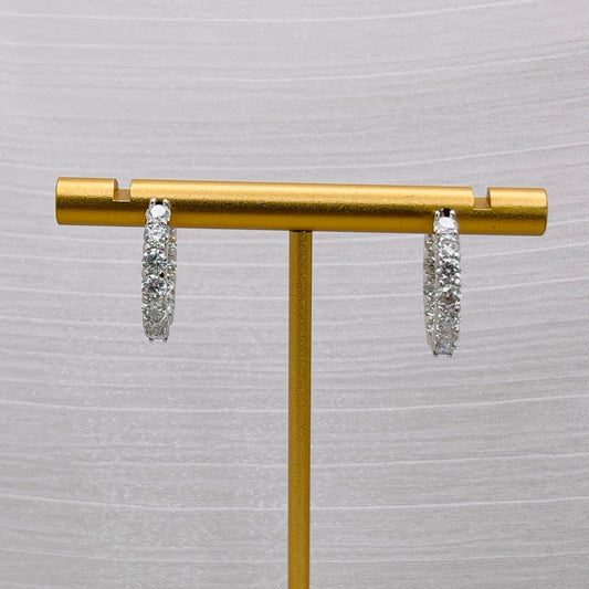 1.8 CT Moissanite Diamond Hoop Earrings