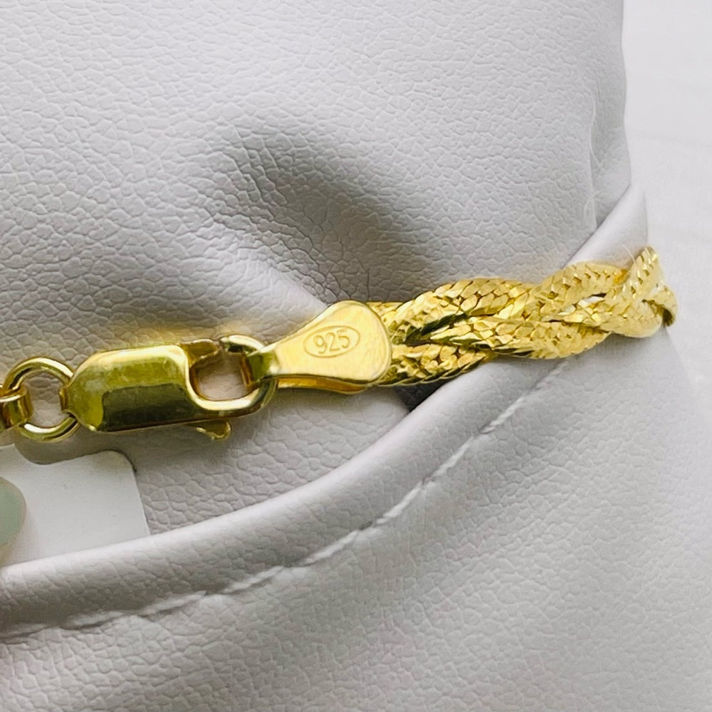 18k Gold/S925 Braided Chain Bracelet