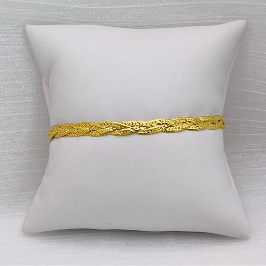 18k Gold/S925 Braided Chain Bracelet