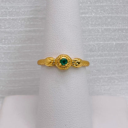 Double Snake Emerald Ring
