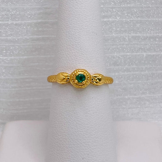 Double Snake Emerald Ring