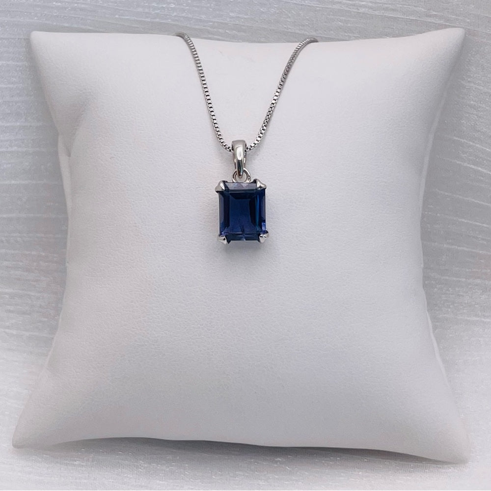 Iolite Emerald Cut Pendant