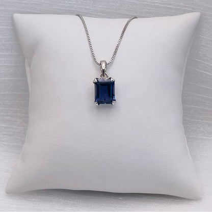 Iolite Emerald Cut Pendant