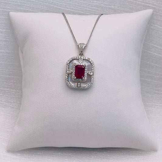 Ruby and Mother of Pearl Pendant