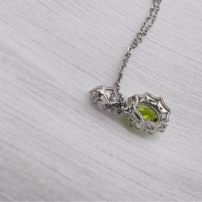 Peridot Floating Oval Pendant