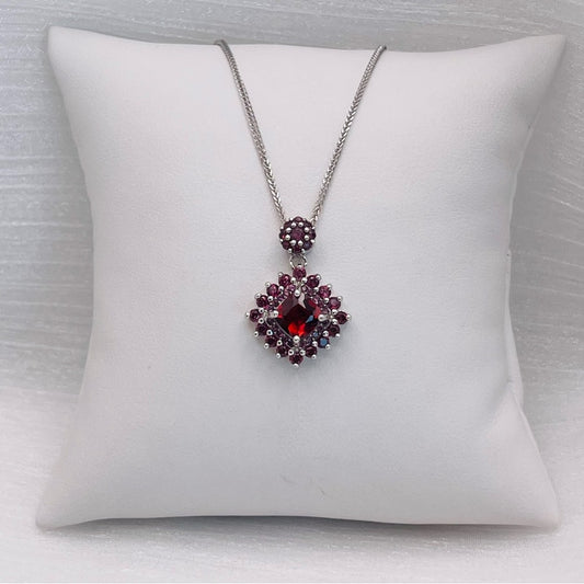 Red and Purple Garnet Pendant