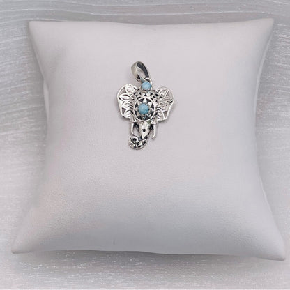 Larimar S925 Elephant Pendant