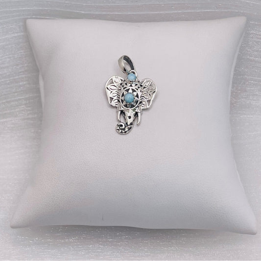 Larimar S925 Elephant Pendant