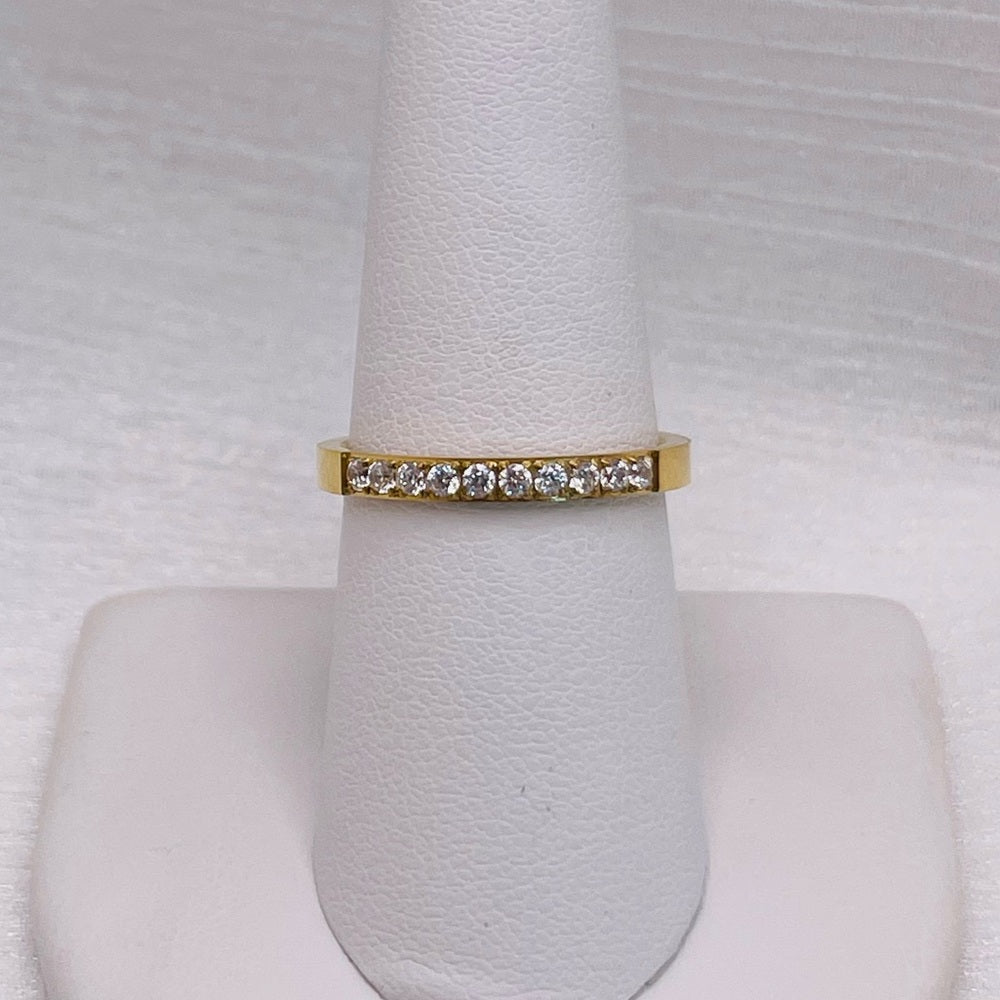 Gold Crystal Half Eternity Band