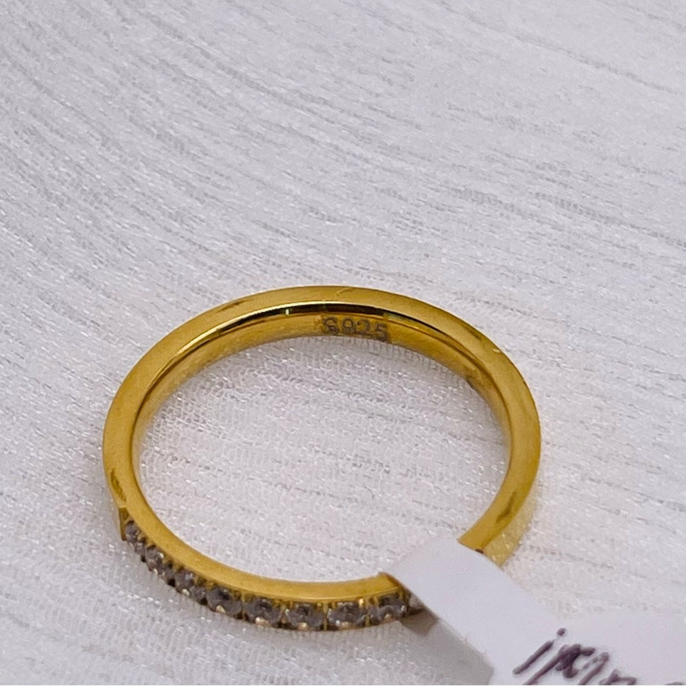 Gold Crystal Half Eternity Band