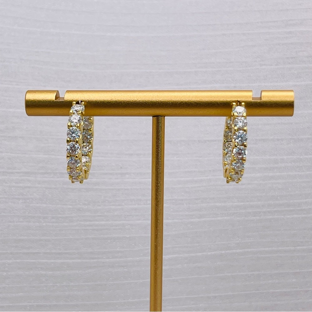 3.2 CT Moissanite Diamond Hoop Earrings
