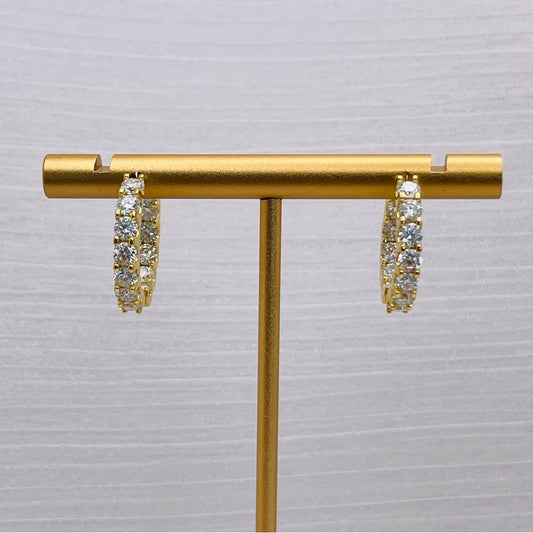 3.2 CT Moissanite Diamond Hoop Earrings