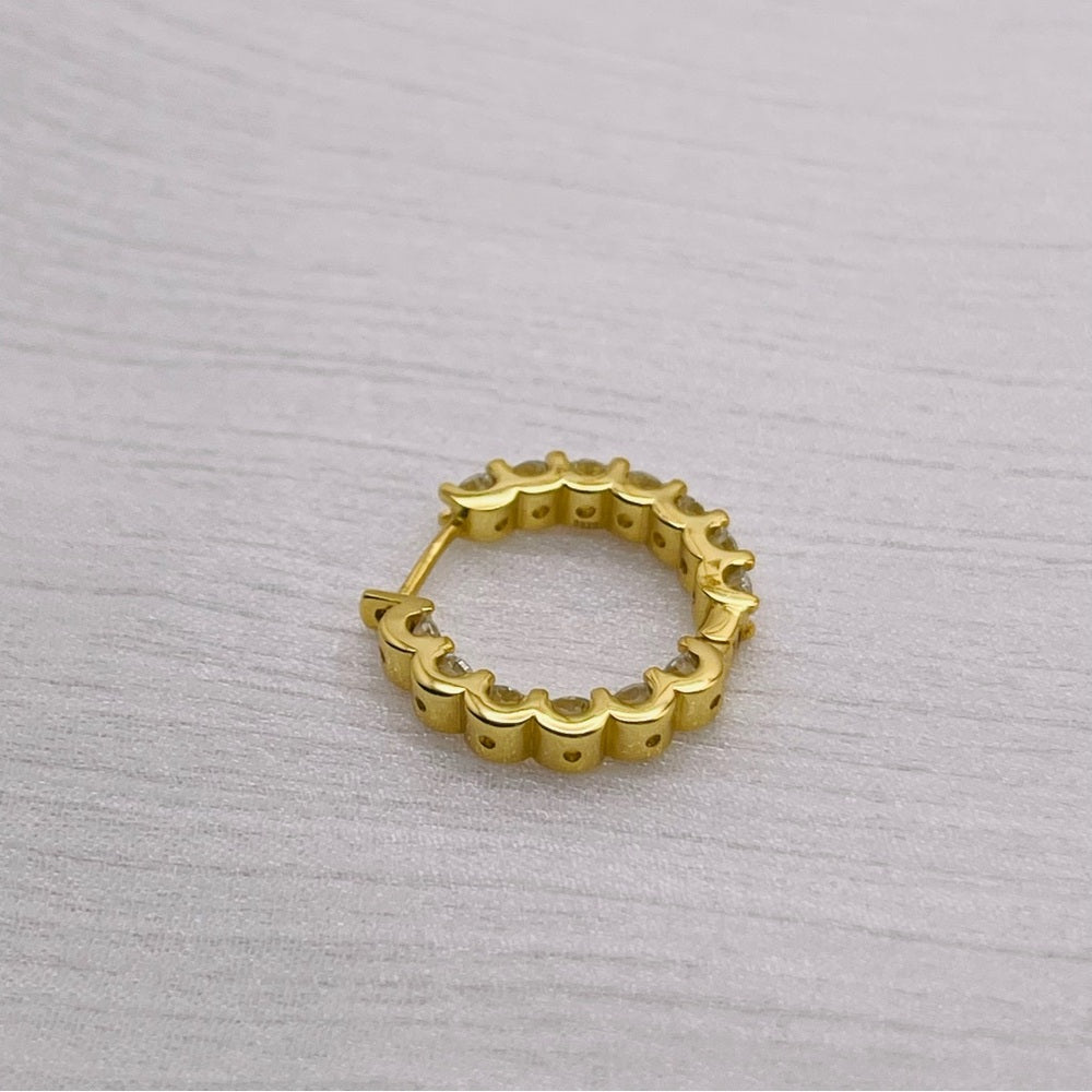 3.2 CT Moissanite Diamond Hoop Earrings